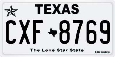 TX license plate CXF8769