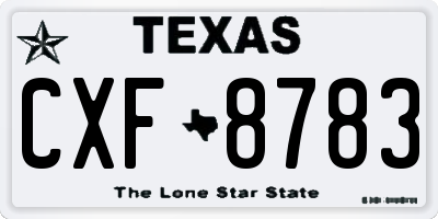 TX license plate CXF8783