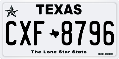 TX license plate CXF8796