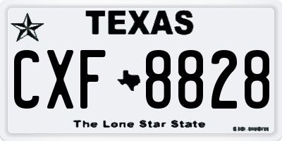 TX license plate CXF8828