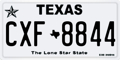 TX license plate CXF8844