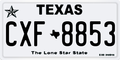 TX license plate CXF8853