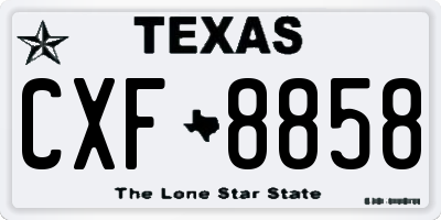 TX license plate CXF8858