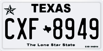 TX license plate CXF8949