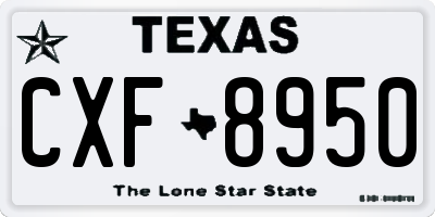 TX license plate CXF8950