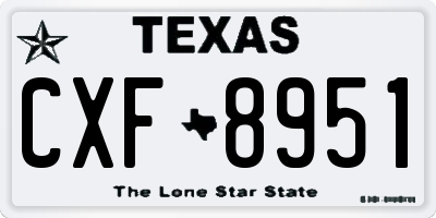 TX license plate CXF8951