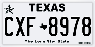 TX license plate CXF8978