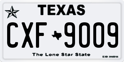 TX license plate CXF9009