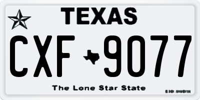 TX license plate CXF9077