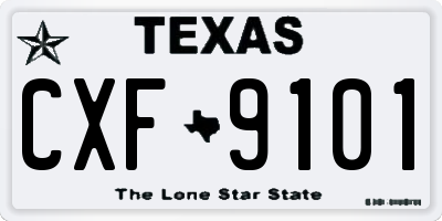 TX license plate CXF9101