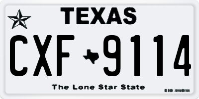 TX license plate CXF9114
