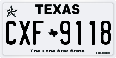 TX license plate CXF9118