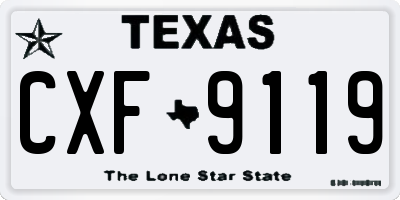TX license plate CXF9119