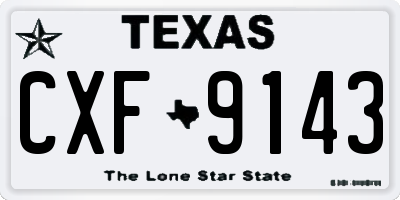 TX license plate CXF9143