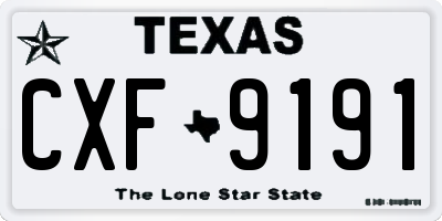 TX license plate CXF9191