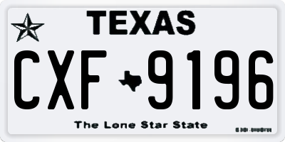 TX license plate CXF9196