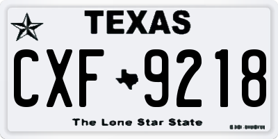 TX license plate CXF9218