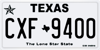 TX license plate CXF9400