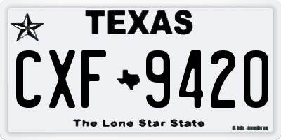 TX license plate CXF9420