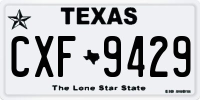 TX license plate CXF9429
