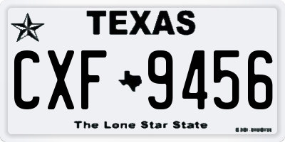 TX license plate CXF9456