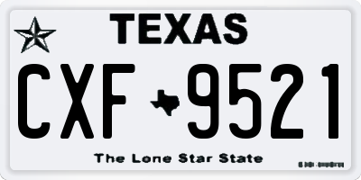 TX license plate CXF9521