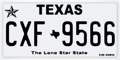 TX license plate CXF9566