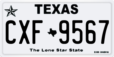 TX license plate CXF9567