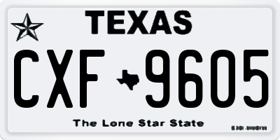 TX license plate CXF9605