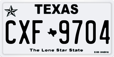 TX license plate CXF9704