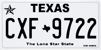 TX license plate CXF9722