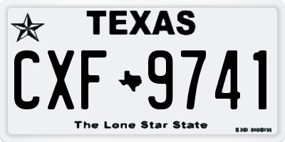 TX license plate CXF9741