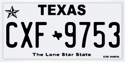 TX license plate CXF9753
