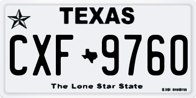 TX license plate CXF9760