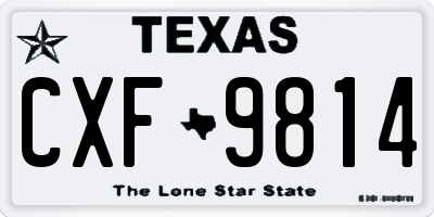 TX license plate CXF9814