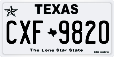 TX license plate CXF9820