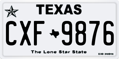 TX license plate CXF9876