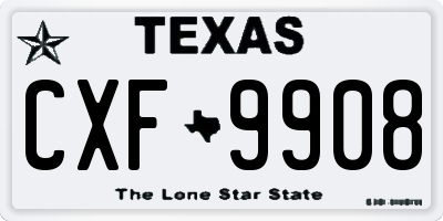 TX license plate CXF9908