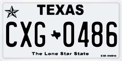 TX license plate CXG0486