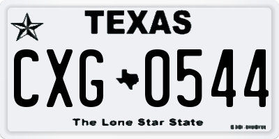 TX license plate CXG0544