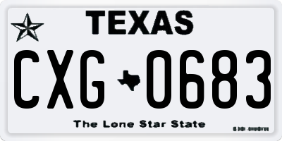 TX license plate CXG0683