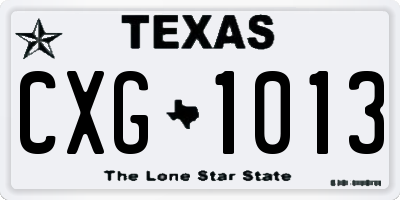 TX license plate CXG1013