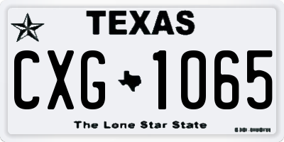 TX license plate CXG1065