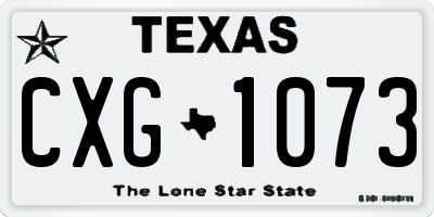 TX license plate CXG1073