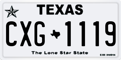 TX license plate CXG1119