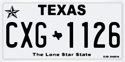 TX license plate CXG1126