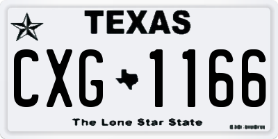 TX license plate CXG1166
