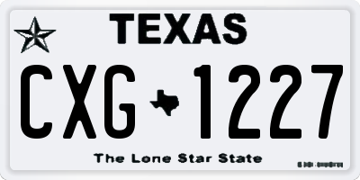 TX license plate CXG1227
