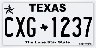 TX license plate CXG1237