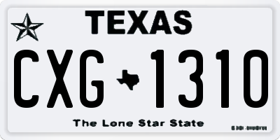 TX license plate CXG1310